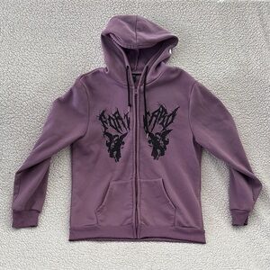 ROMWE Purple Zip Up Sweater